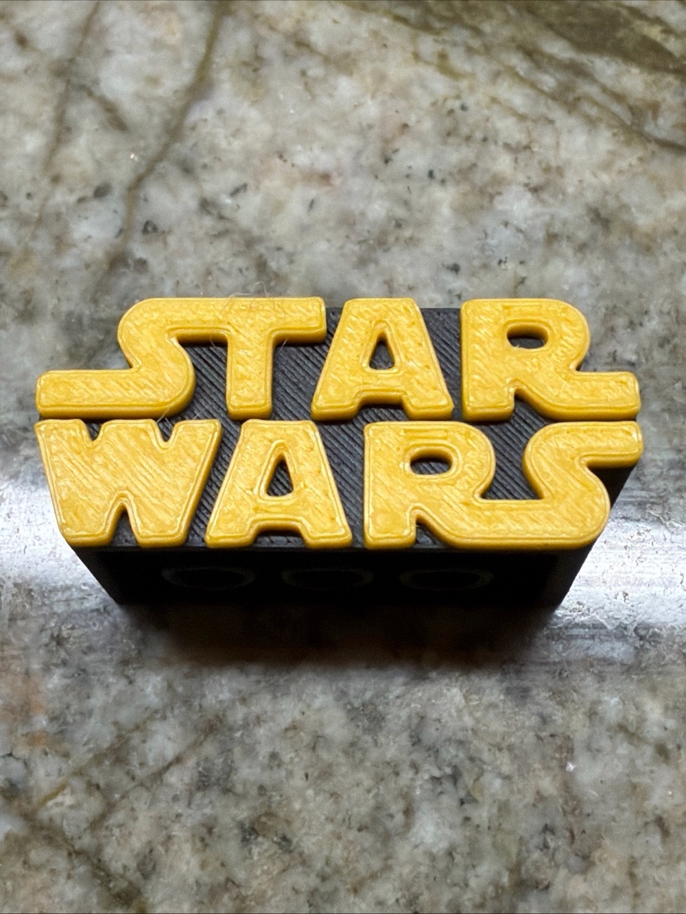 NEW Mini Star Wars Logo 3D Printed Brick Building Block Black Gold LEGO Inspired